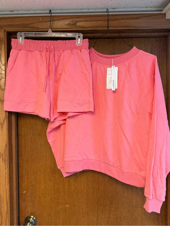 Other - Coral Pink Lounge Set - Sweatshirt & Shorts